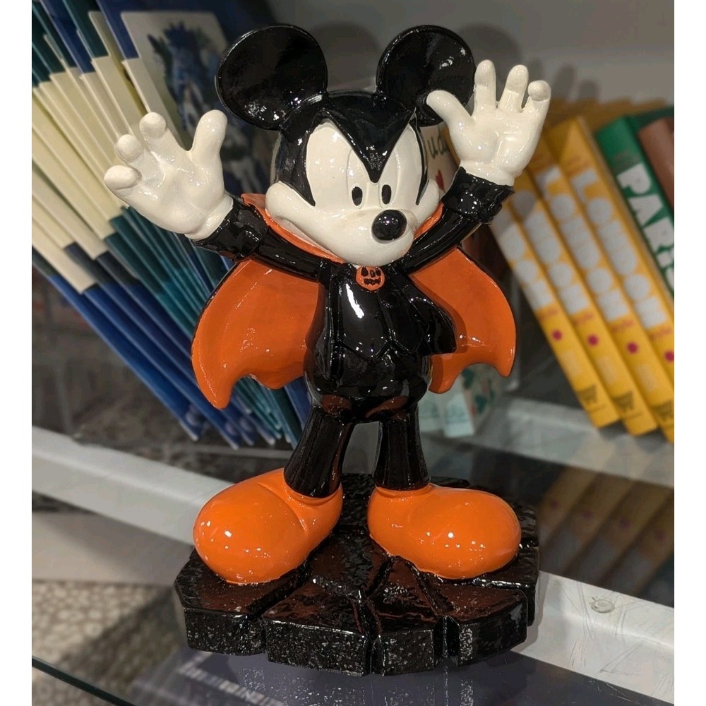 Disney Mickey Mouse Vampire Figurine 9.75" Resin Halloween Decor Spooky Season